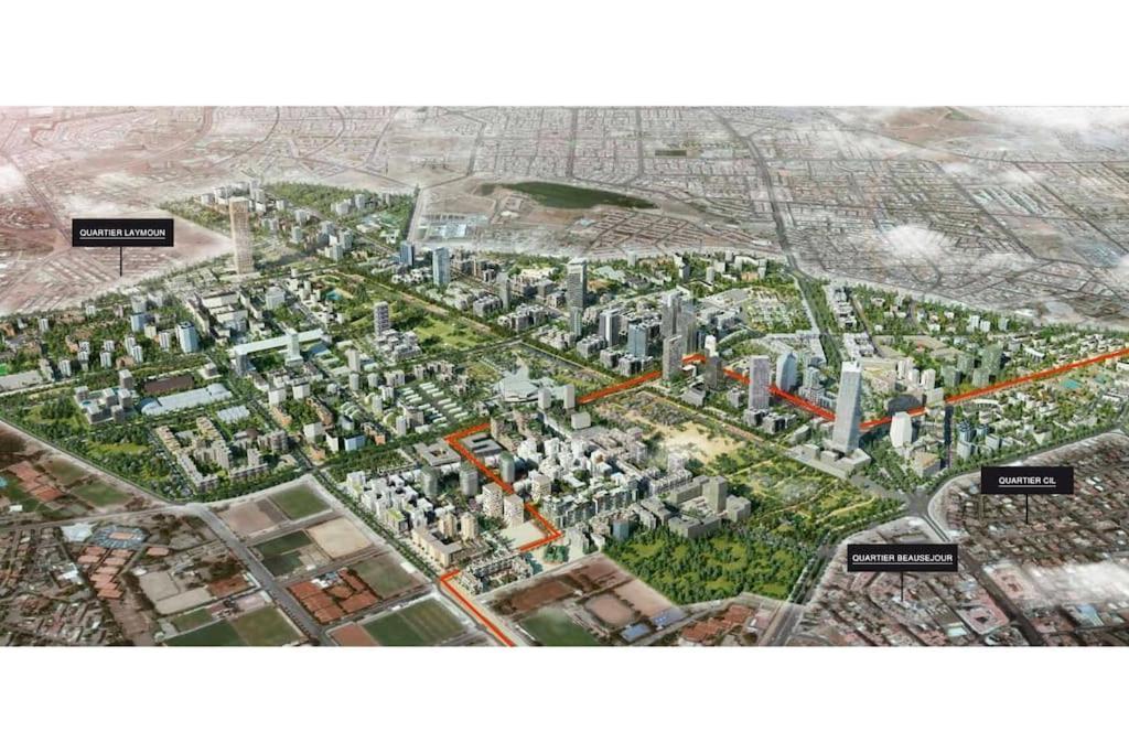 A 2 Minutes De Casa Finance City, Appartement Avec 2 Chambres Casablanca Exteriör bild